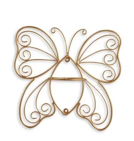 Balcony Outdoor Indoor butterfly shaped Iron wire Wall Metal Hanging Flower Pot Planter Holder