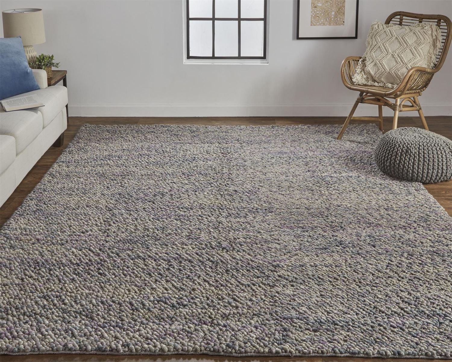 Genet Hand Woven Purple and Beige Rug by BD Fine