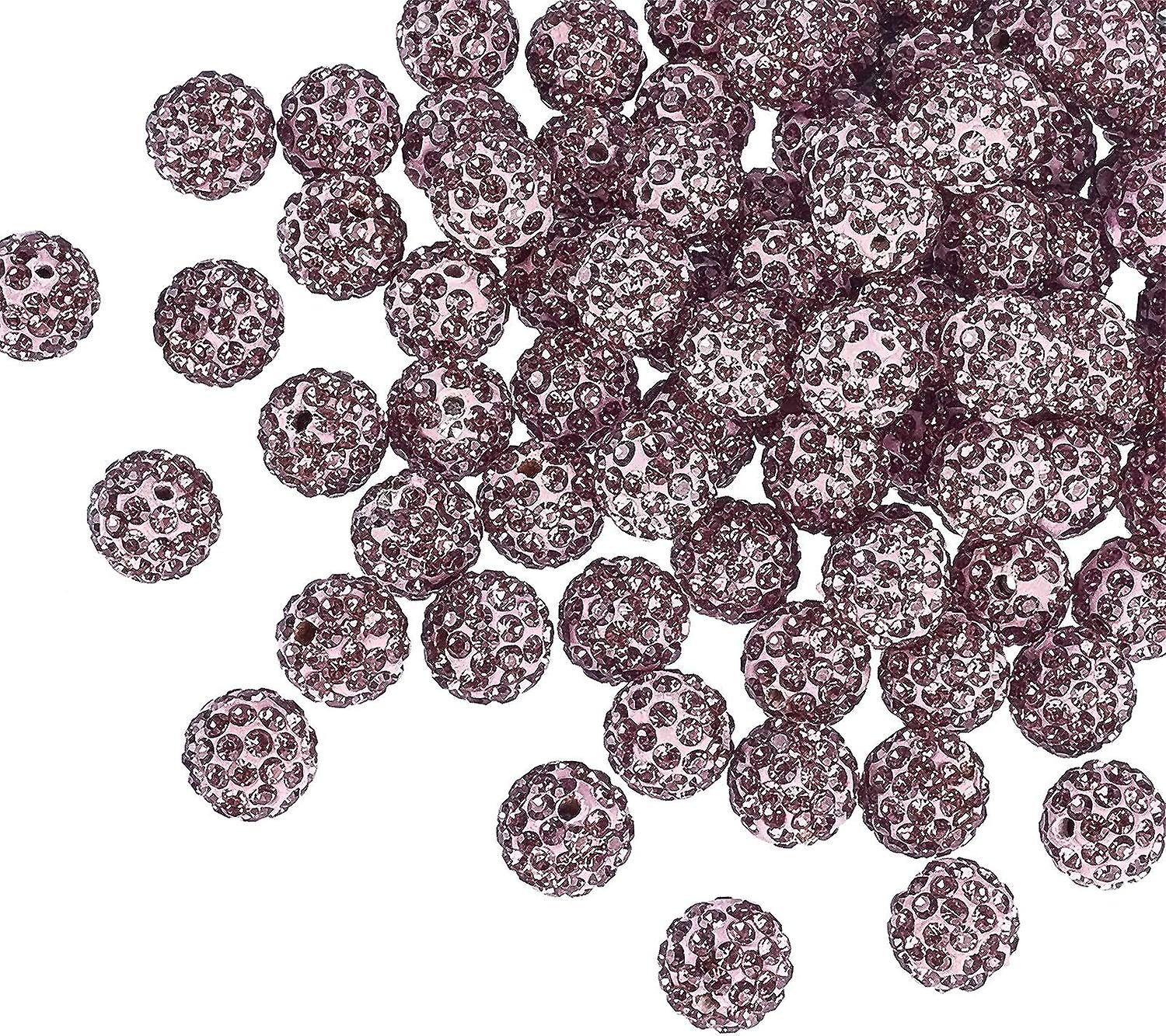 100pcs Rhinestone Clay Beads， 10mm Pave Disco Ball Clay Beads Polymer Clay Ball Beads Rhinestones Crystal Diamond Beads For Bracelet Necklace Earring