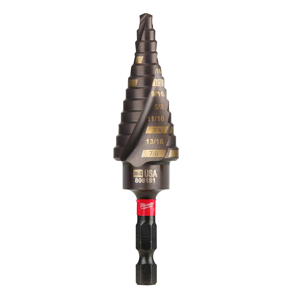 Milwaukee SHOCKWAVE Impact Duty Step Bit #4 3/16 - 7/8 in. 48-89-9244 from Milwaukee