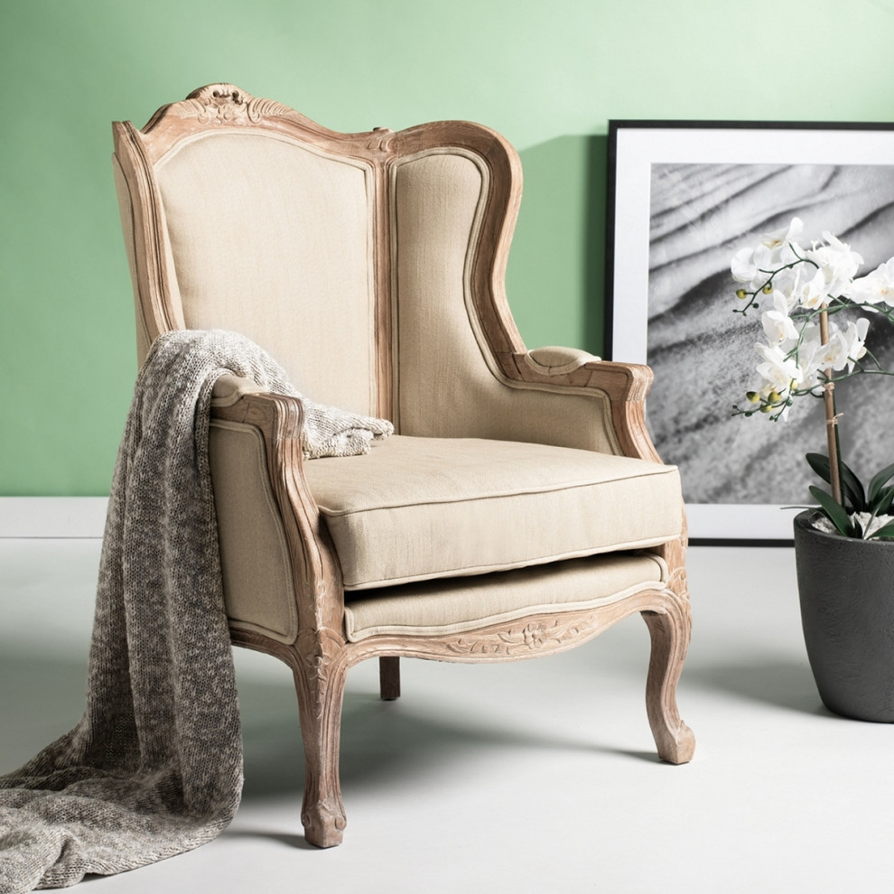 Albion Linen Wing Chair   French Country   Armchairs And Accent Chairs   by AED Luxury Home Decor  Houzz