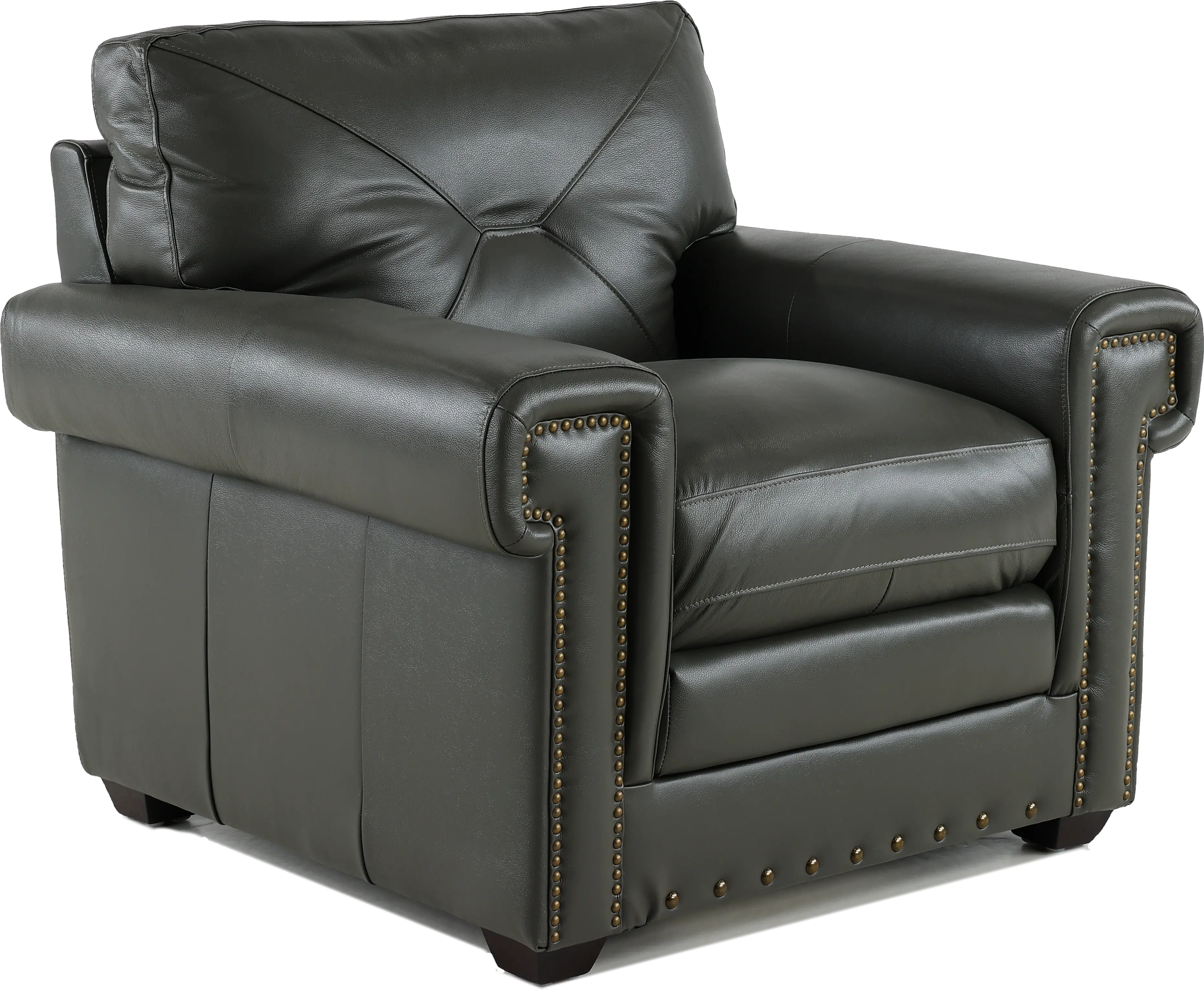 Derrick Gray Leather Chair