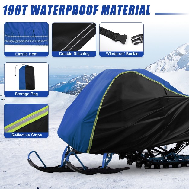 Unique Bargains Indoor Outdoor Waterproof Trailerable Snowmobile Cover