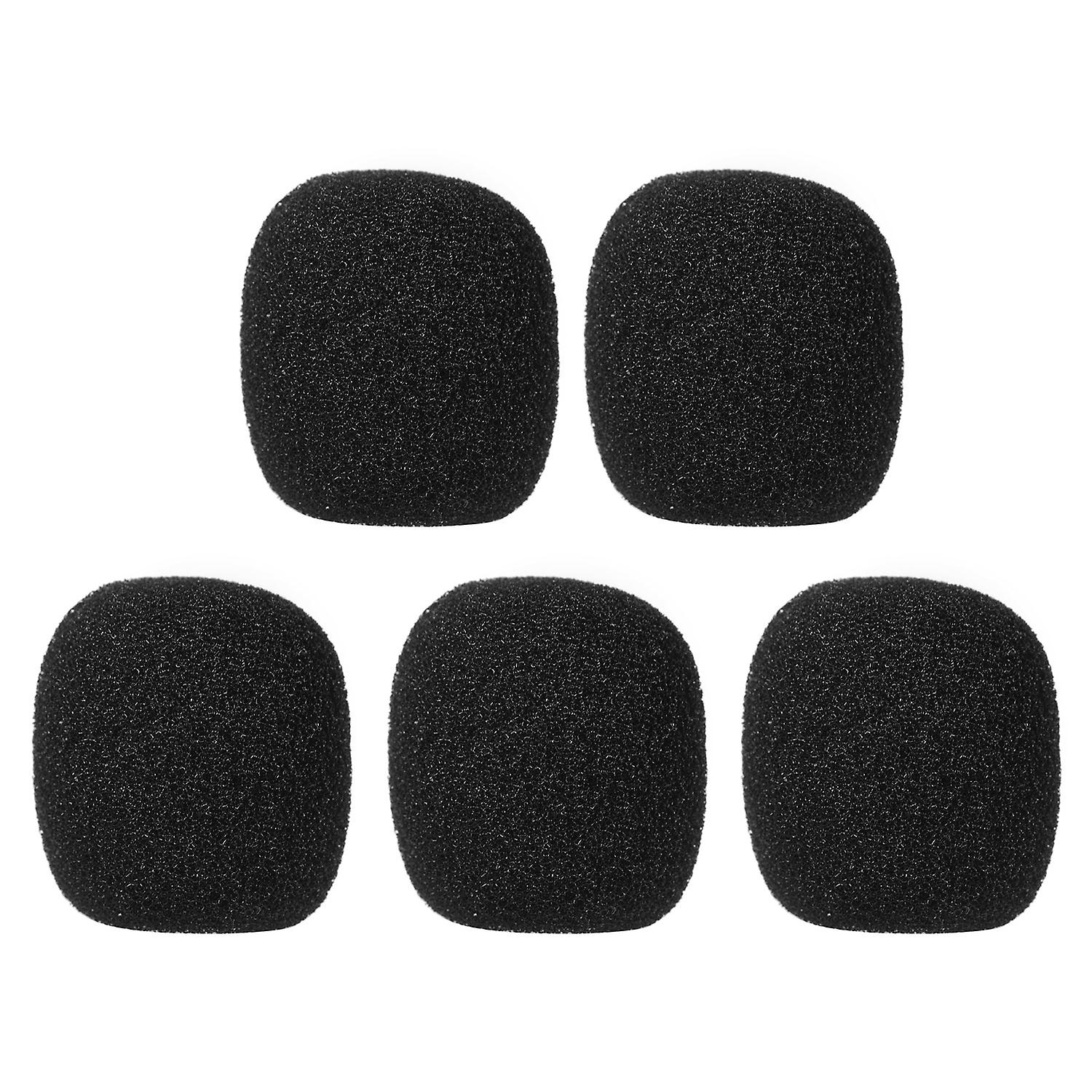 Mini Microphone Windscreens Mic Foam Covers For Lapel Headset Microphone Black， Pack Of 5pcs Black A Type