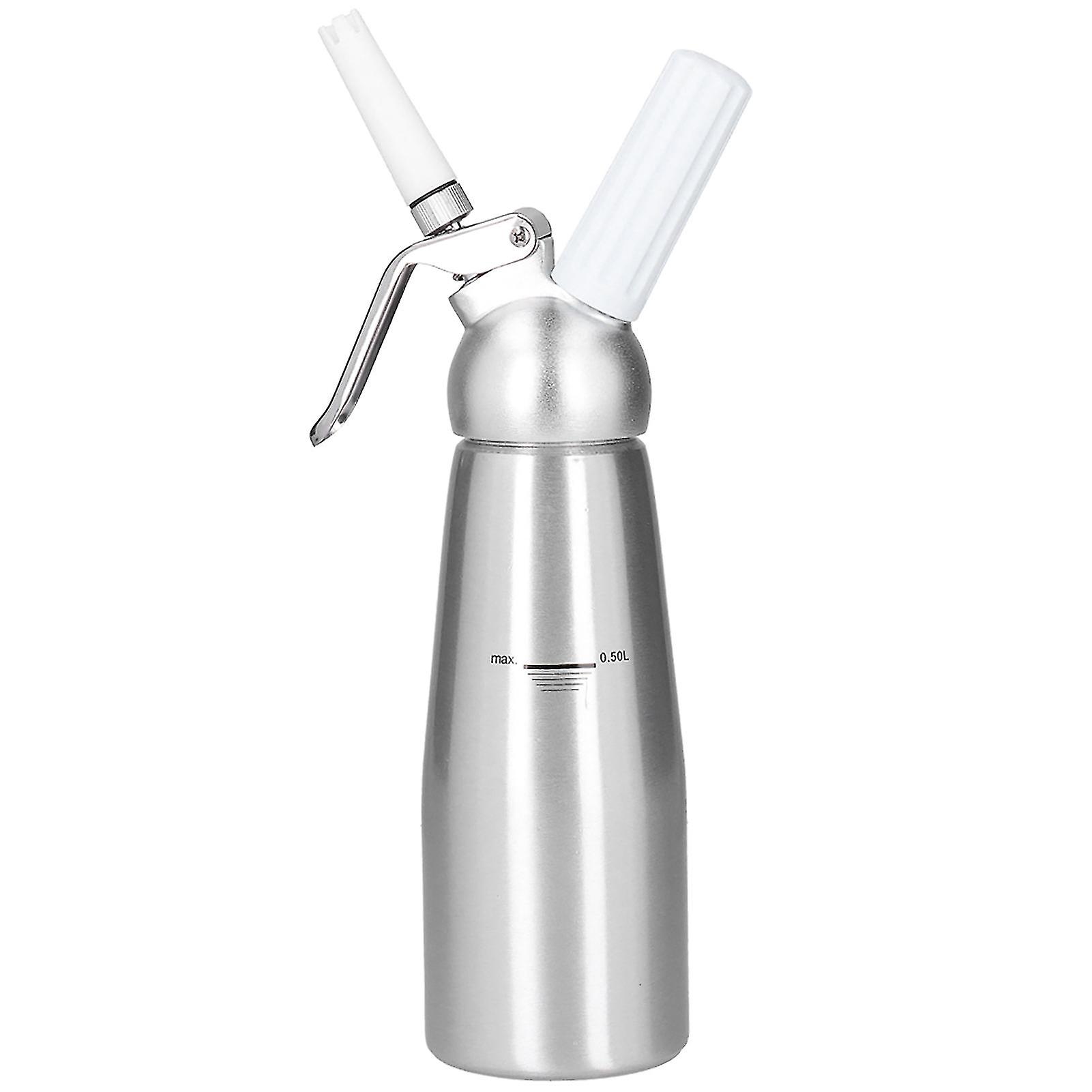 Aluminium Alloy Cream Whipper Foamer Dispenser Cake Dessert DIY Tool with 3 Decorating Nozzles500ML