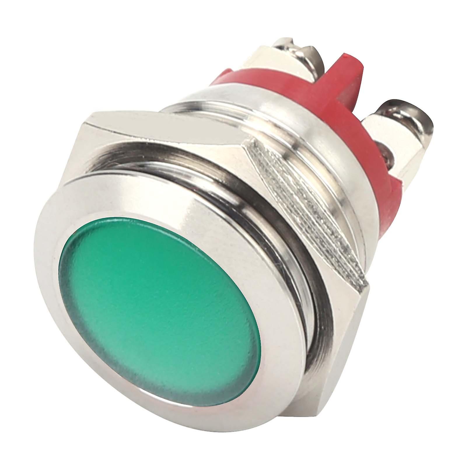 0.6in Led Indicator Bright Signal Light Flameretardant Base Ip66 Waterproof Universal(green )