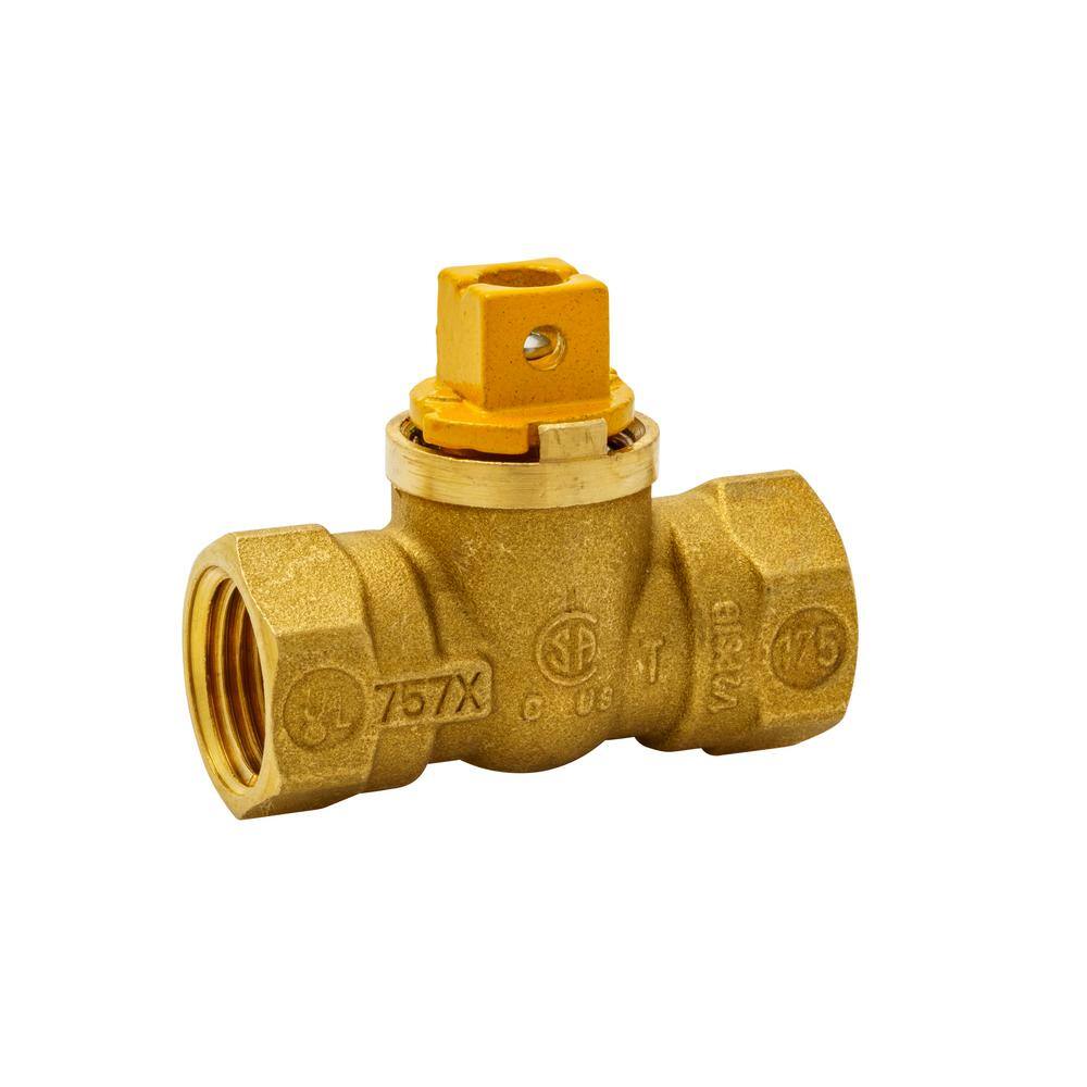 Everbilt 12 in. Brass FlatSquare Head-Handle FPT 1-Piece Body Gas Ball Valve 113-523EB