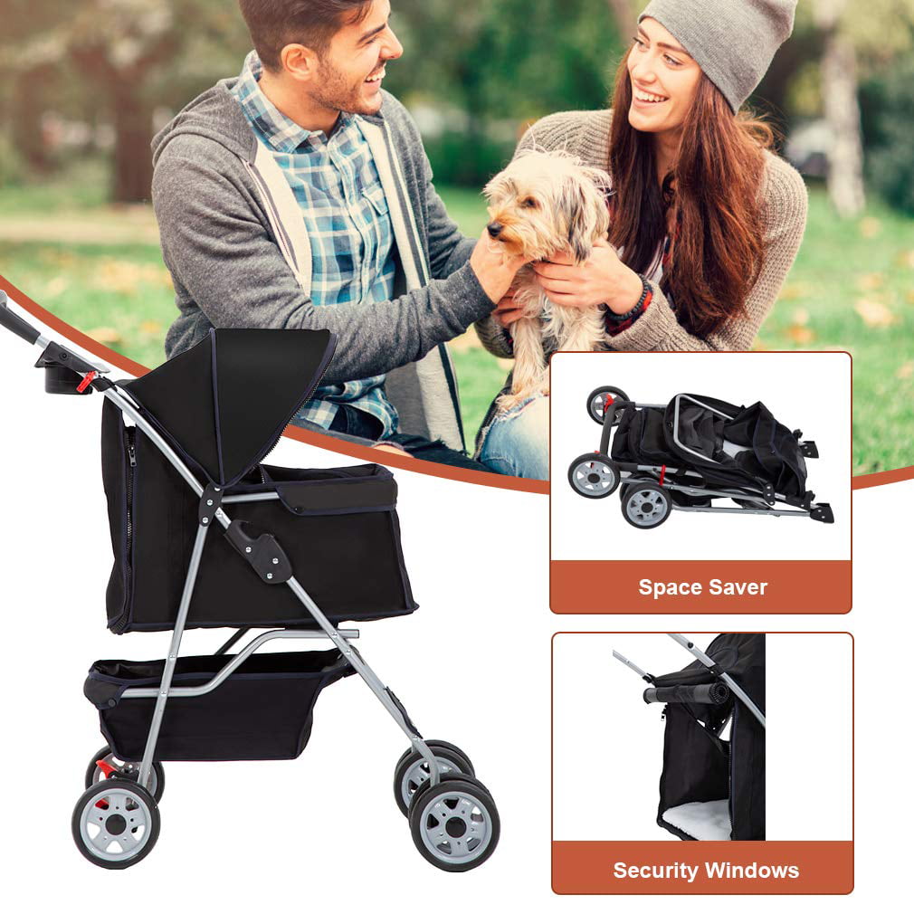 BestPet Folding Pet Stroller， Black， 39