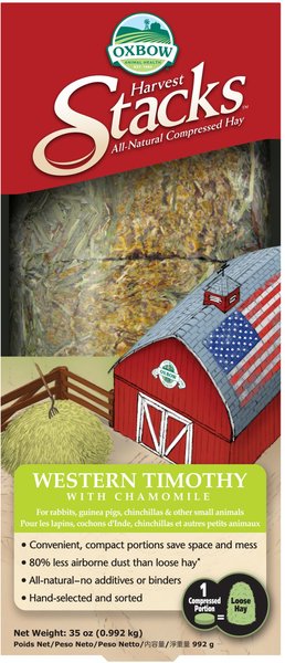 Oxbow Harvest Stacks Compressed Western Timothy Hay with Chamomile Small Animal Food