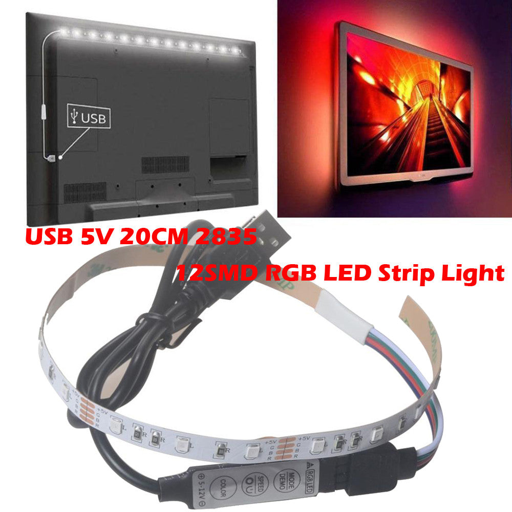 USB 5V 2835 12SMD 20CM RGB LED Strip Light Bar TV Back Lighting Kit Led lights for bedroom outdoor floor lamp pendant DIY Wedding Party Bedroom Terrace(Multicolor)