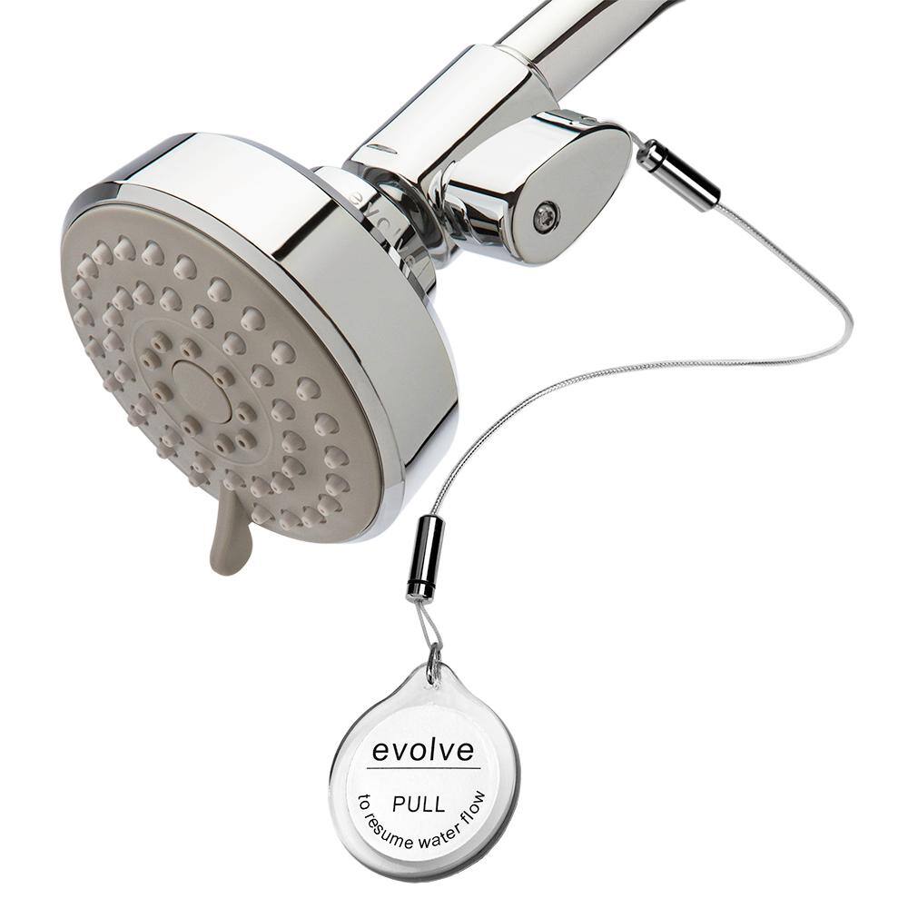 Evolve 3-Spray Patterns with 1.5 GPM 3.25 in. Wall Mount Massage Fixed Shower Head with Thermostatic Valve in Chrome EV3021-CP150-SB