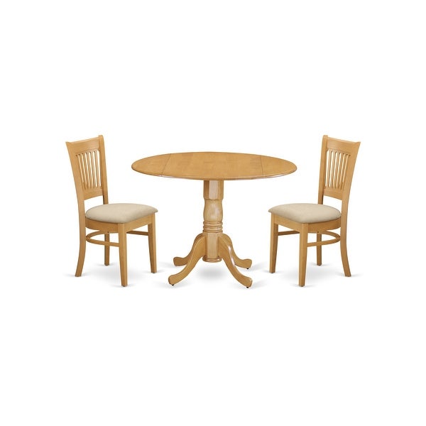 3 Pc Kitchen nook Dining set-Kitchen Table and 2 Dining Room Chairs with slat back (Chair Seat Options)