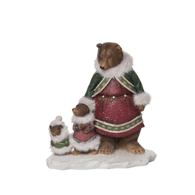 Transpac Resin 10 In Multicolored Christmas Snowy Bear Figurine