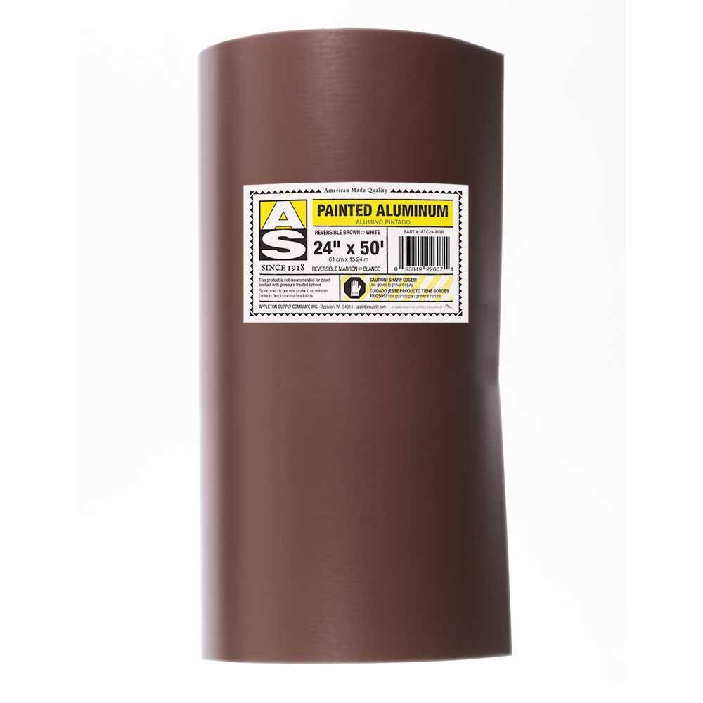 Gibraltar Building Products 24 in. x 50 ft. Royal Brown Over Birch White Aluminum Trim Coil ATC24-BR