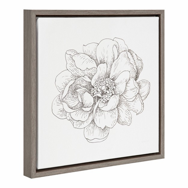 X 16 quot Pen And Ink Florals Iv Framed Canvas Wall Art Amanti Art