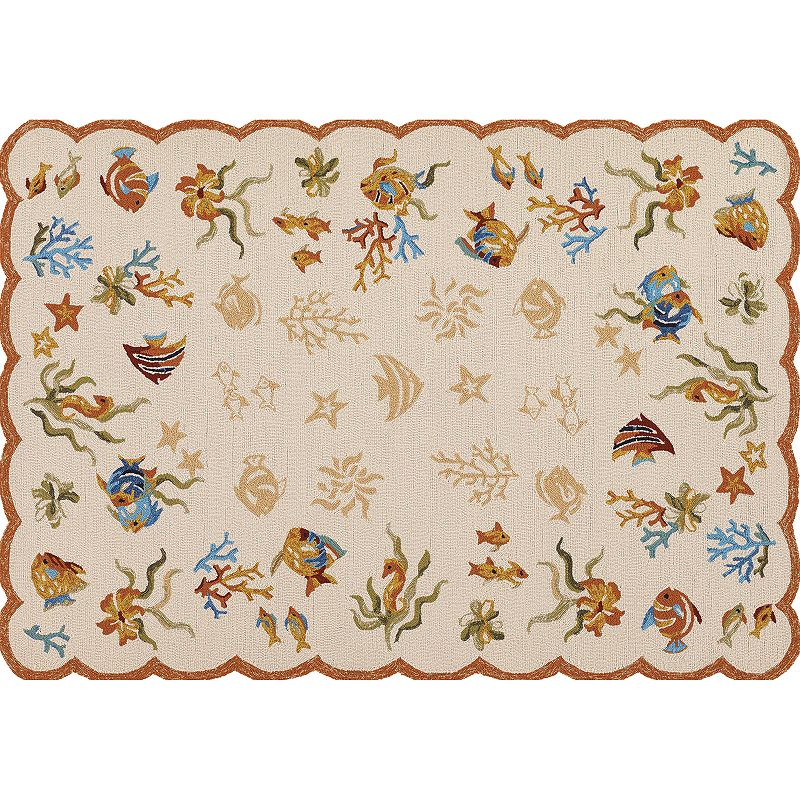 Couristan Outdoor Escape Coral Dive Shell Indoor Outdoor Rug