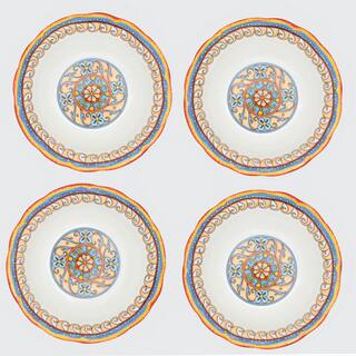 Euro Ceramica Duomo 34 oz. Multicolor Stoneware Pasta Bowl (Set of 4) DUO-86269