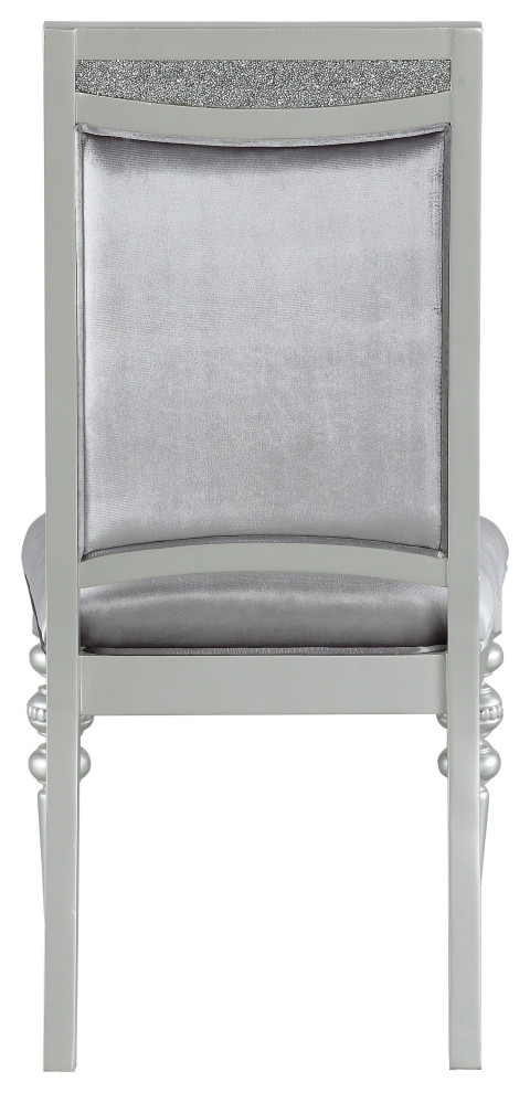 ACME Maverick Side Chair  Set 2  Fabric and Platinum   Traditional   Dining Chairs   by Homesquare  Houzz