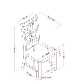 Furniture of America Wicks 5-Piece Antique Light Blue and Dark Oak Dining Set IDF-3417LB-RT-5PC