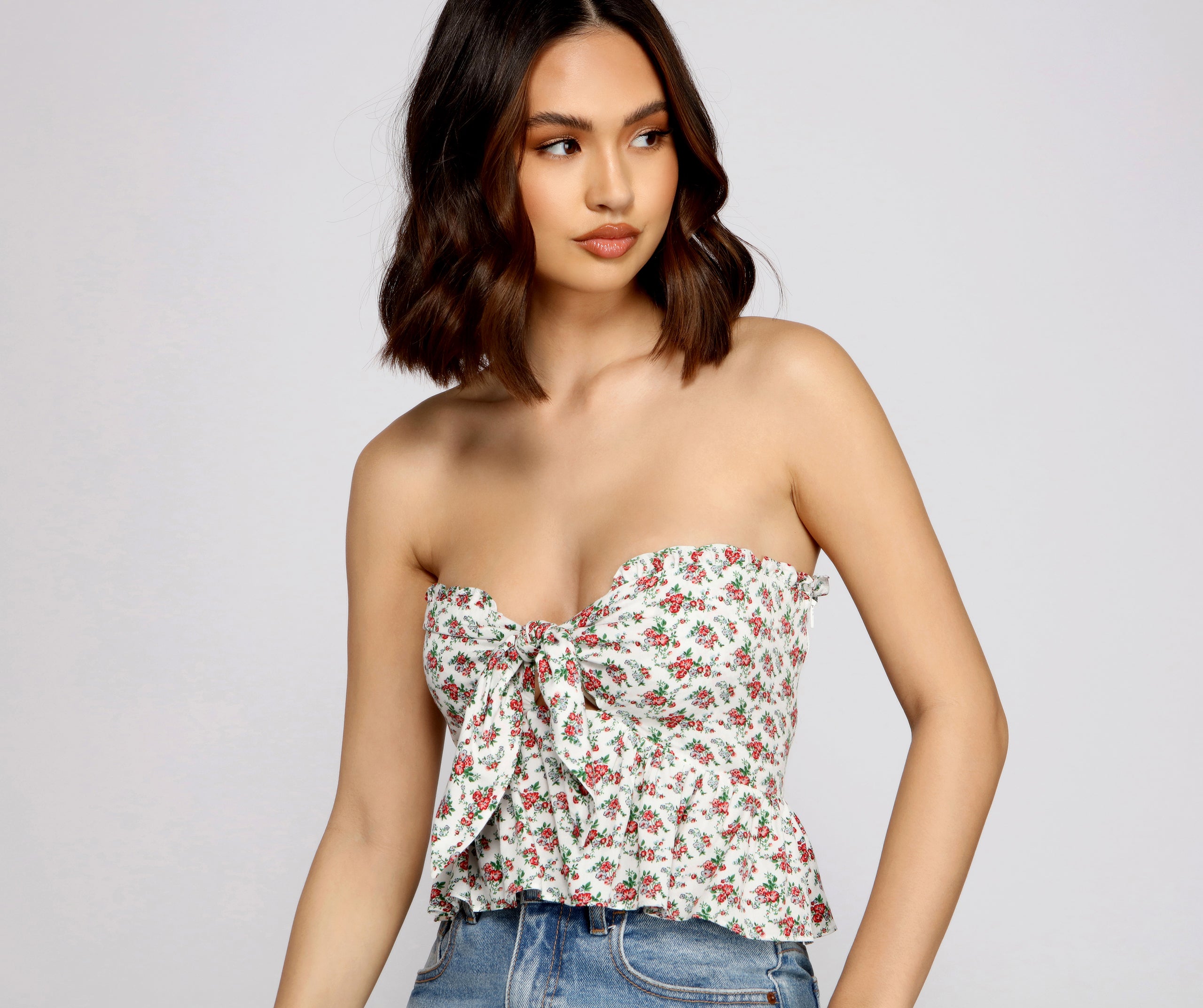 Pop Of Florals Peplum Top