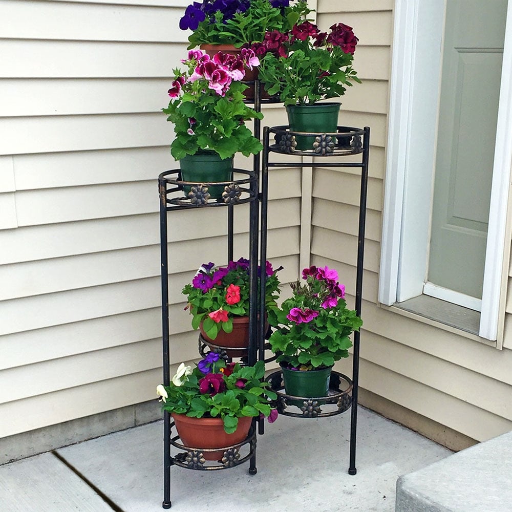 6 Tiered Metal Folding Plant Flower Pot Stand   45\