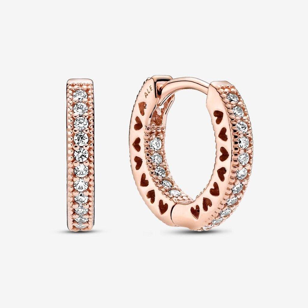 PANDORA  Pavé Heart Hoop Earrings