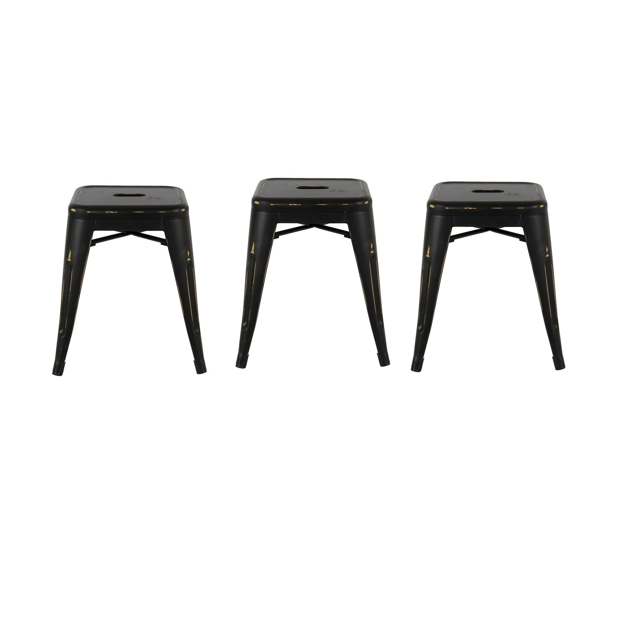 Mini Antique Stool (Set of 3) - 18'' H x 14'' W x 14'' D