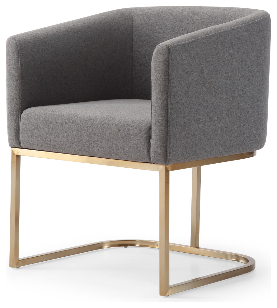 Modrest Yukon Modern Grey Fabric + Antique Brass Dining Chair   Contemporary   Dining Chairs   by Vig Furniture Inc.  Houzz