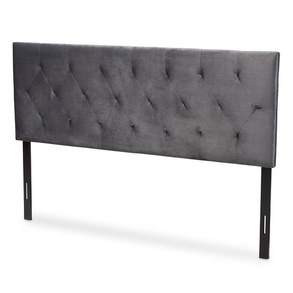 Felix Modern and Contemporary Velvet Upholstered Headboard-Grey - - 34808093