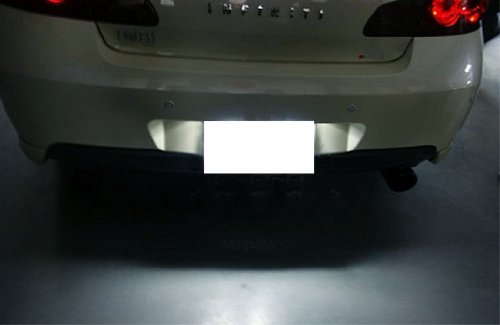 iJDMTOY OEM-Fit 3W Full LED License Plate Light Kit Compatible With Nissan 350z 370z GT-R Cube Leaf Sentra Versa Infiniti G25 G35 G37 Q60， Powered by 18-SMD Xenon White LED