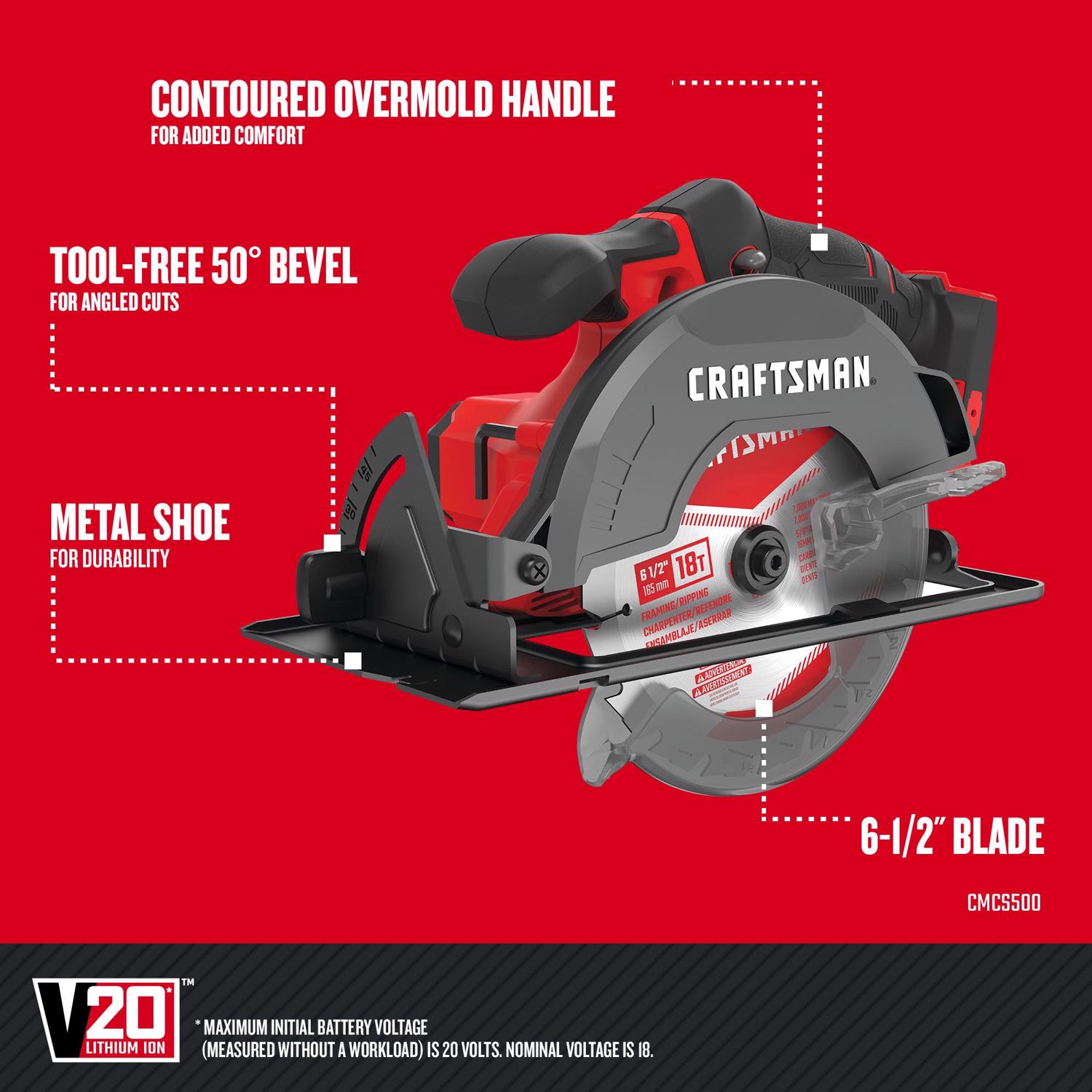 Craftsman 20 V Cordless Brushed 5 Tool Combo Kit