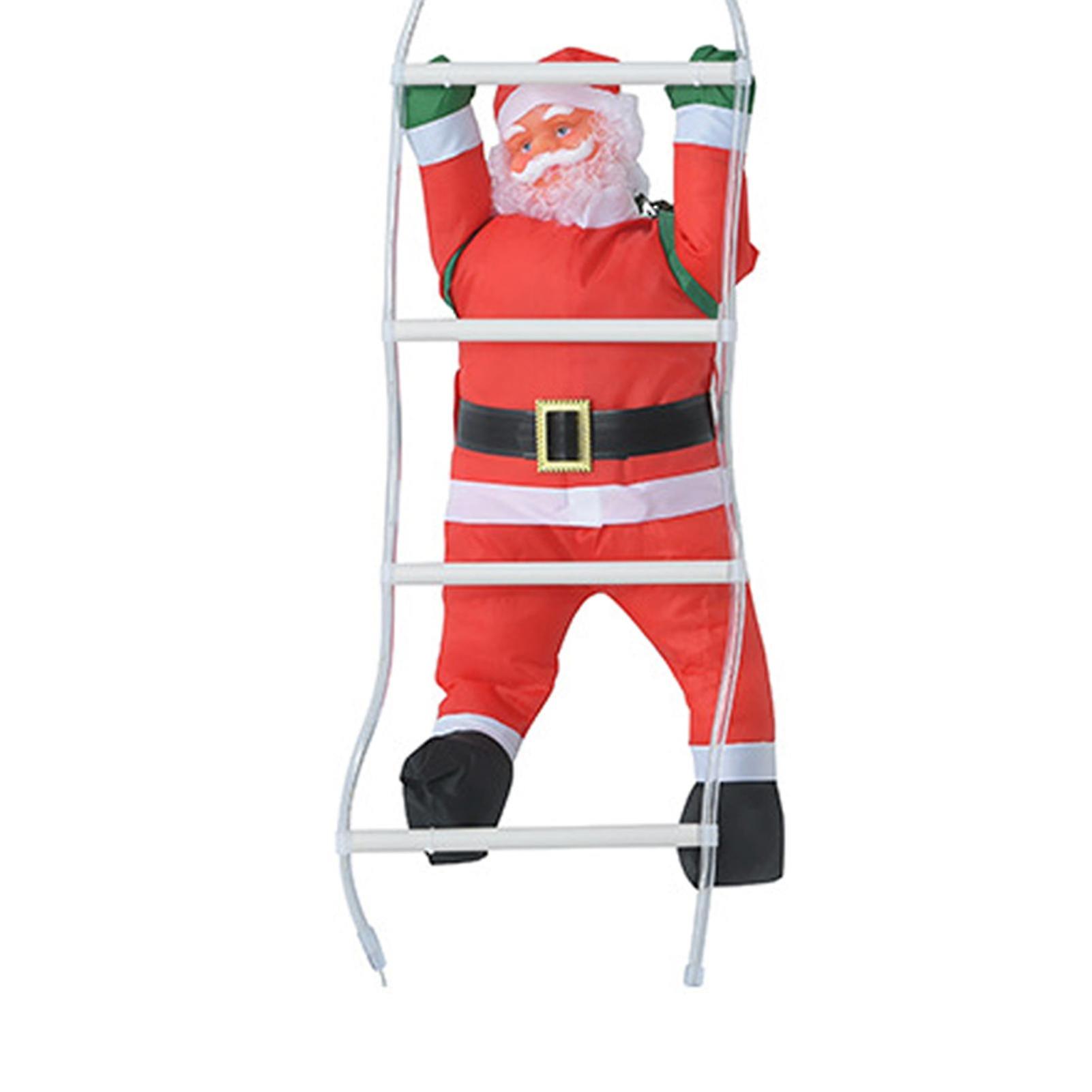 Santa Claus Climbing Rope Electric Hanging Toy With Led Light Christmas Decoration For Home Office