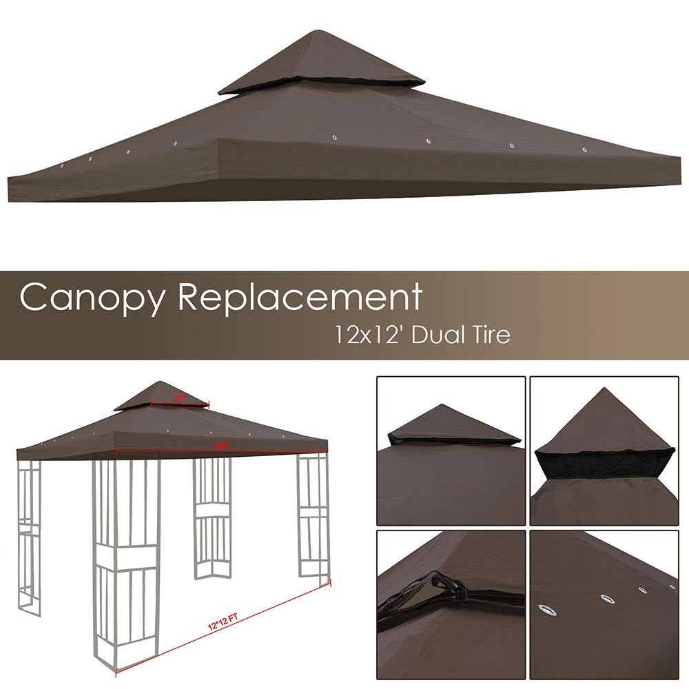 Yescom 12' x 12' Gazebo Canopy Replacement Top