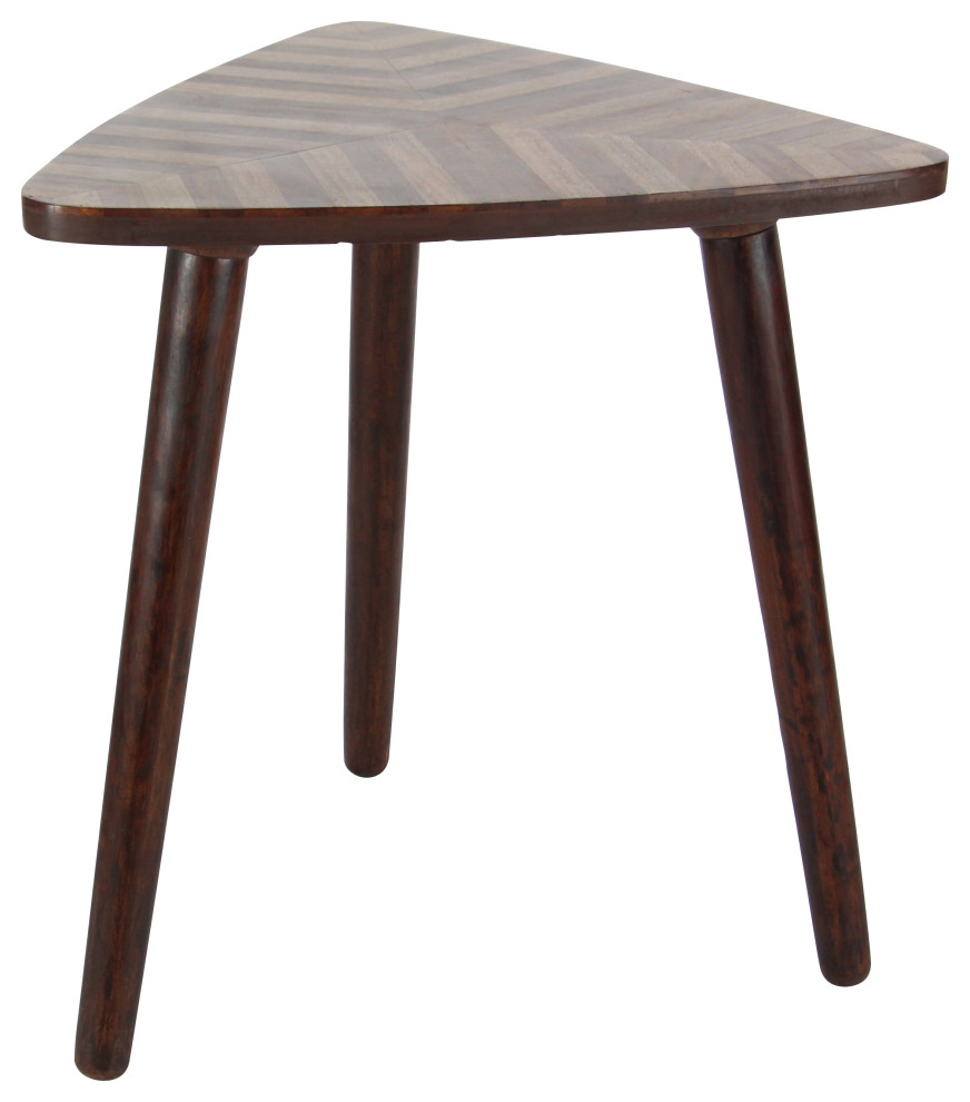 GwG Outlet Wooden Triangle Accent Table  20  x22   Midcentury   Side Tables And End Tables   by Brimfield  ampMay  Houzz