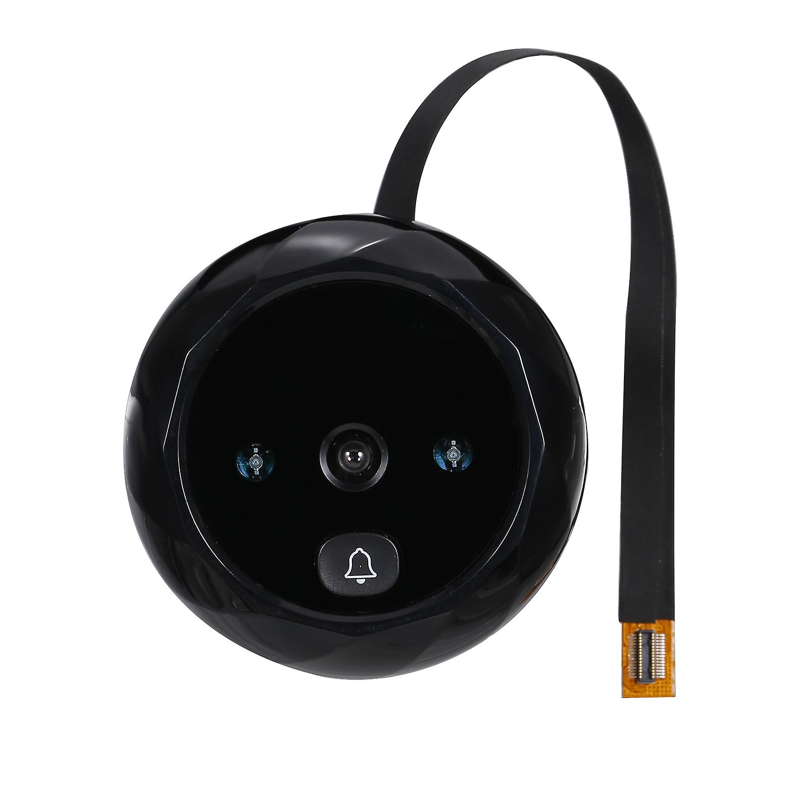 Black Digital Door Viewer Peephole Door Camera 0.3mp Doorbell 2.4-inch Lcd Screen Night Vision Photo Shooting Digital Door Monitoring For Home Securit