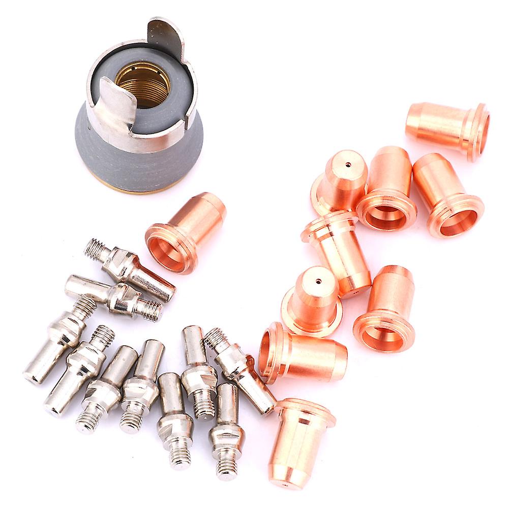 22pcs Pt60 Pt40 Plasma Cutting Torch Consumables 1.0mm Tip Electrode Shield Cup Stand Off