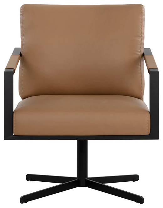 Carney Swivel Lounge Chair Leather   Modern   Indoor Chaise Lounge Chairs   by Virgil Stanis Design  Houzz