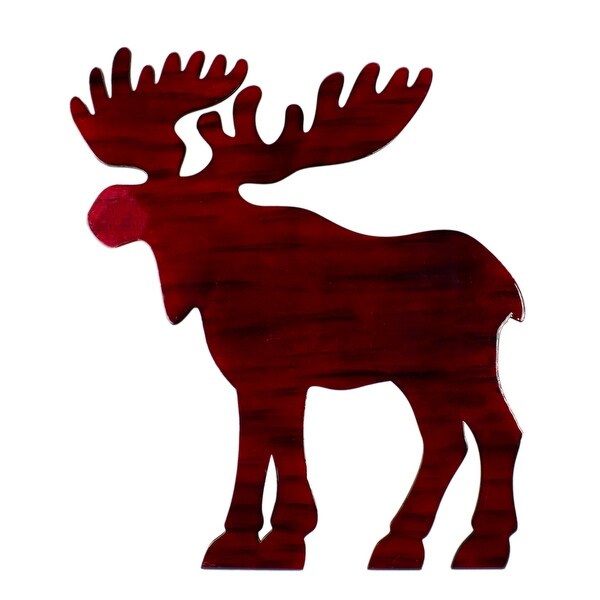 Stained Standing Moose Christmas Decoration