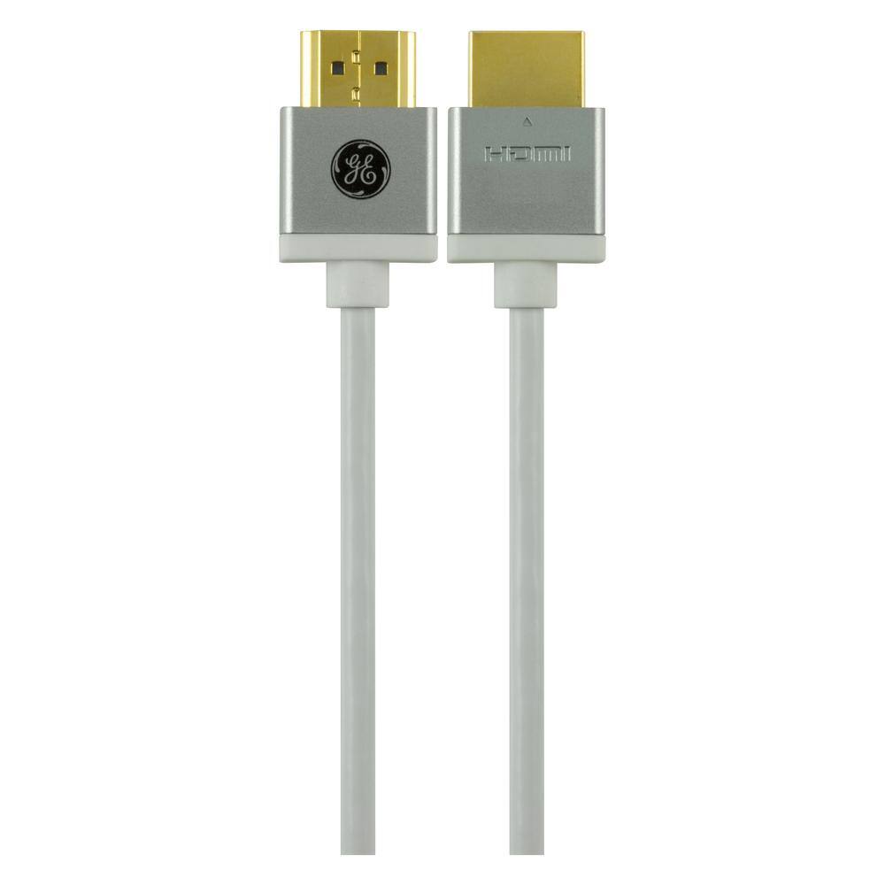 GE 8 ft. 4K HDMI 2.0 Cable with Ethernet and Gold Plated Connectors in Grey 33510