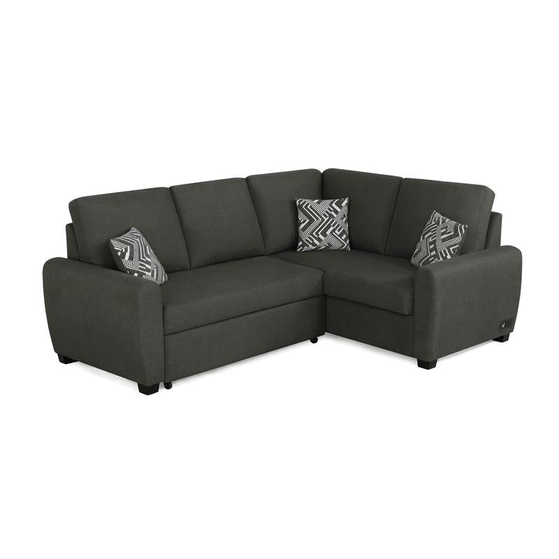 Serta Sicily Dream Lift Convertible Sofa in Charcoal Gray Fabric