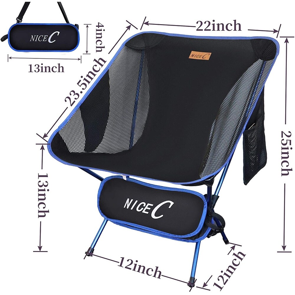 Ultralight Portable Folding Camping Backpacking Chair Compact   Heavy Duty Outdoor  Camping  with 2 Storage Bags Carry Bag