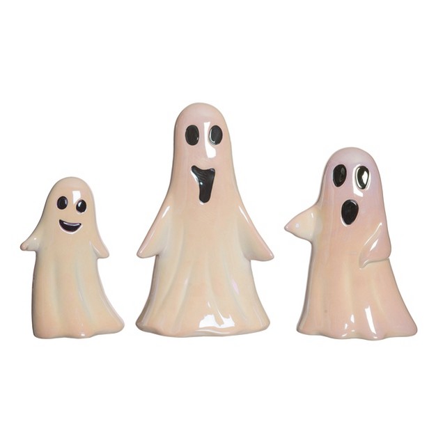 Transpac Dolomite 12 25 In Off white Halloween Slim Ghosts Set Of 3