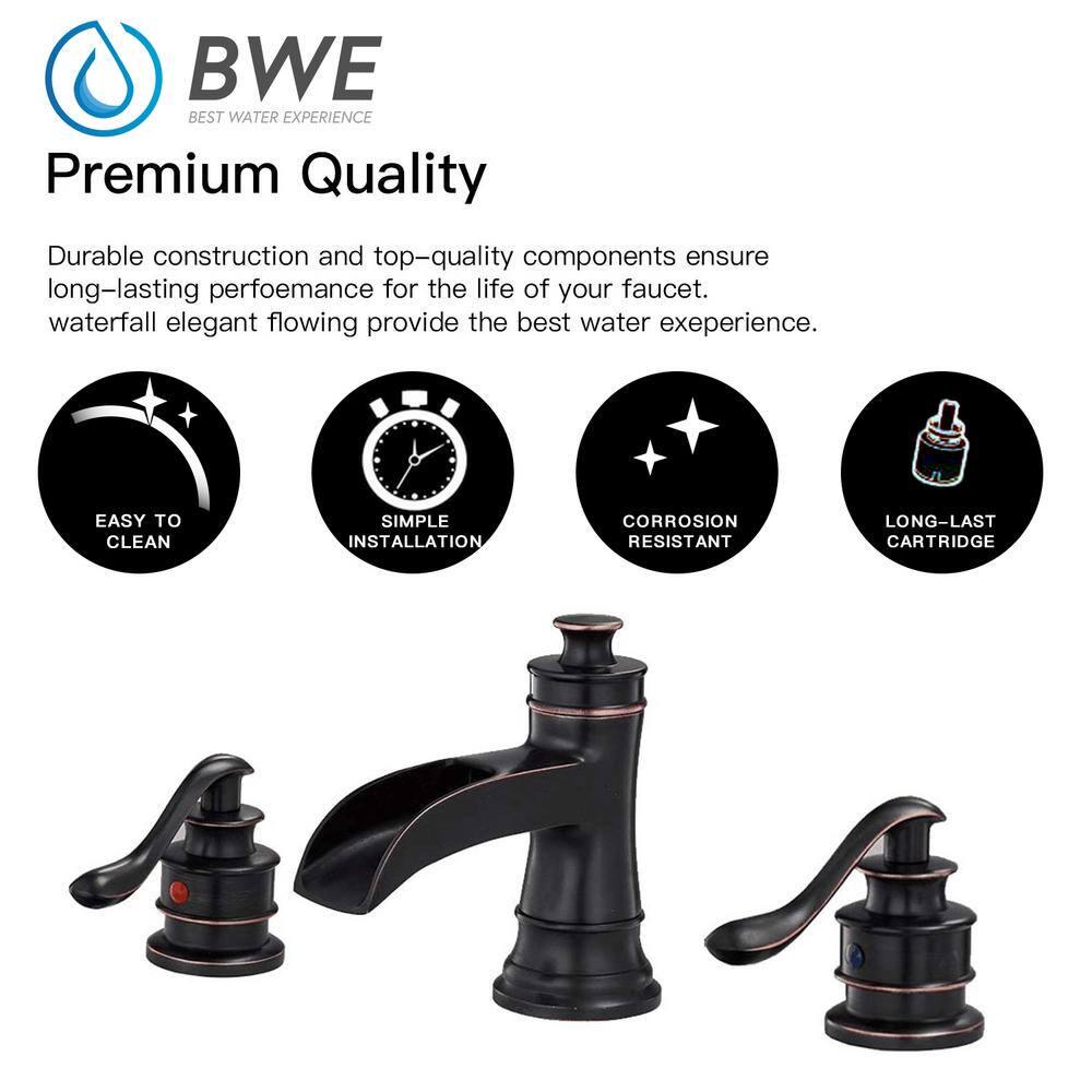 BWE 8 in Widespread 2Handle Bathroom Faucet in Spot Resist Oil Rubbed Bronze