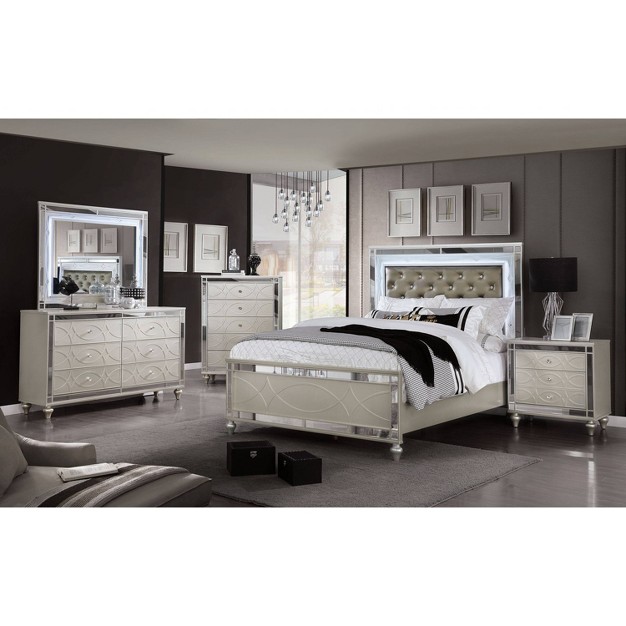 2pc Queen La Mesa Bedroom Set With Nightstand Silver Homes Inside Out