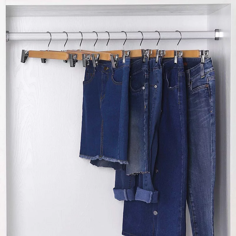 Wood Pants Hangers 12 Pack