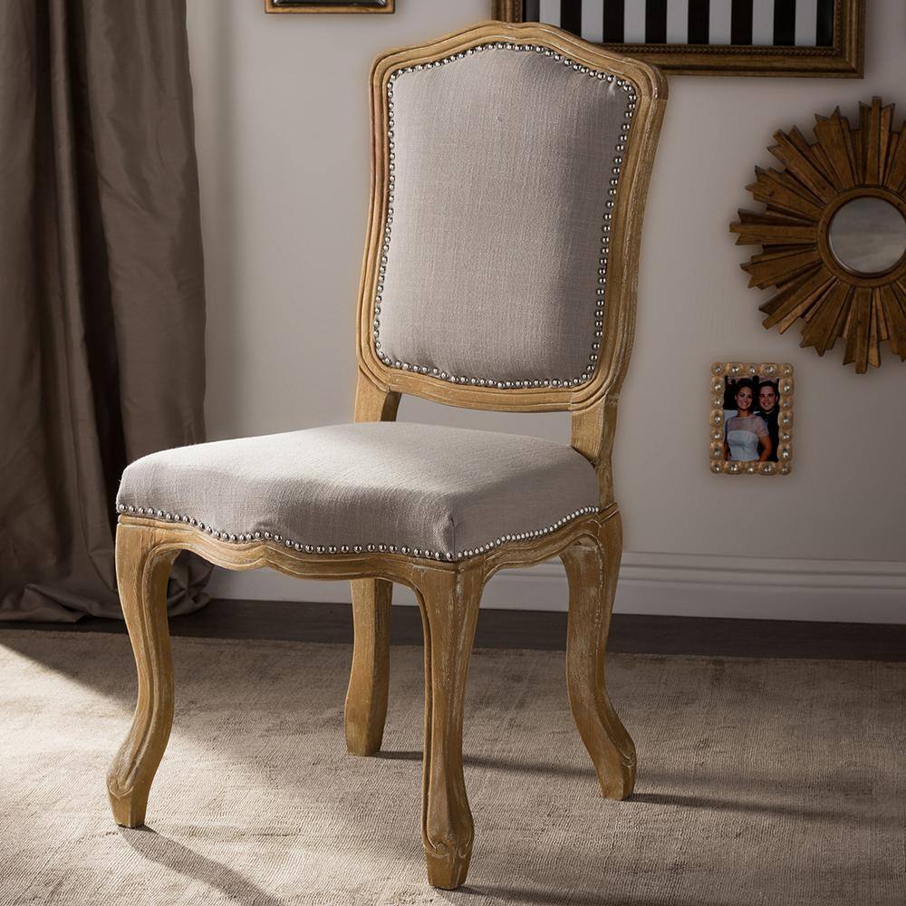 Baxton Studio Chateauneuf Beige Fabric Upholstered Dining Chair 28862-6674-HD