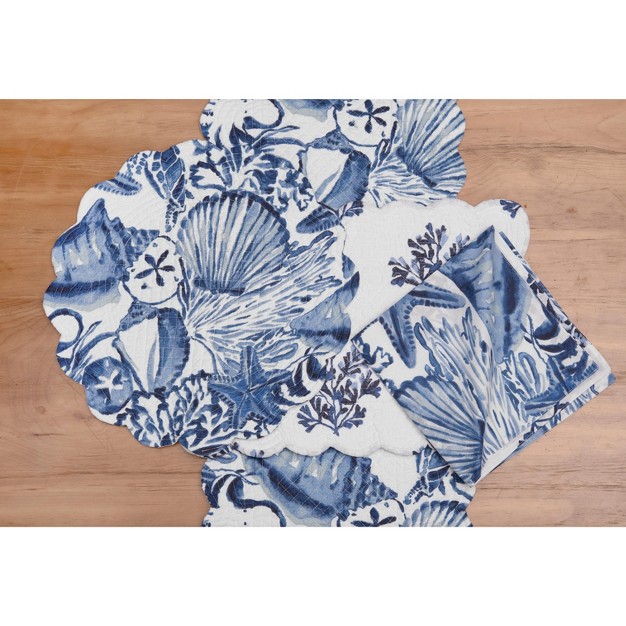 C amp f Home Blue Coast Shells Placemat Set Of 6