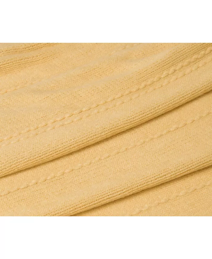 Battilo Home Cable Knit Woven Luxury Tasseled Endsandnbsp;Throw 52