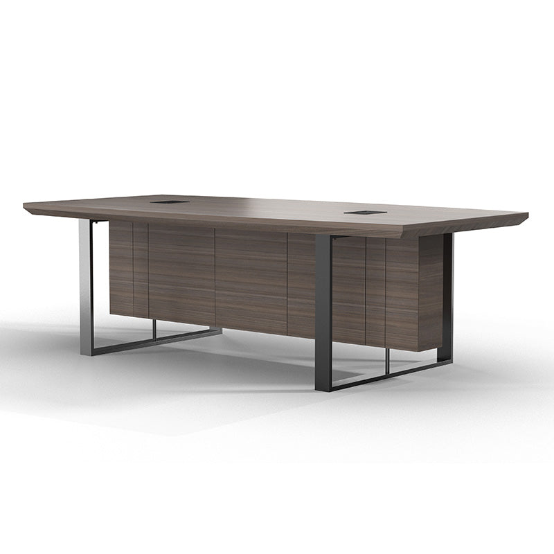 INIGO Boardroom Meeting Table 2.4M - Hazelnut & Black