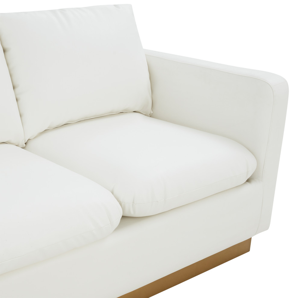 LeisureMod Nervo Modern Leather Sofa With Gold Base   Contemporary   Sofas   by LeisureMod  Houzz